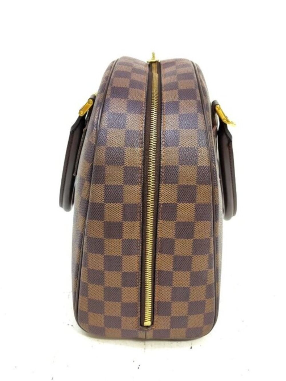 Authentic Louis Vuitton Nolita Damier Ebene Handbag Brown Leather Satchel Bag - Picture 4 of 16